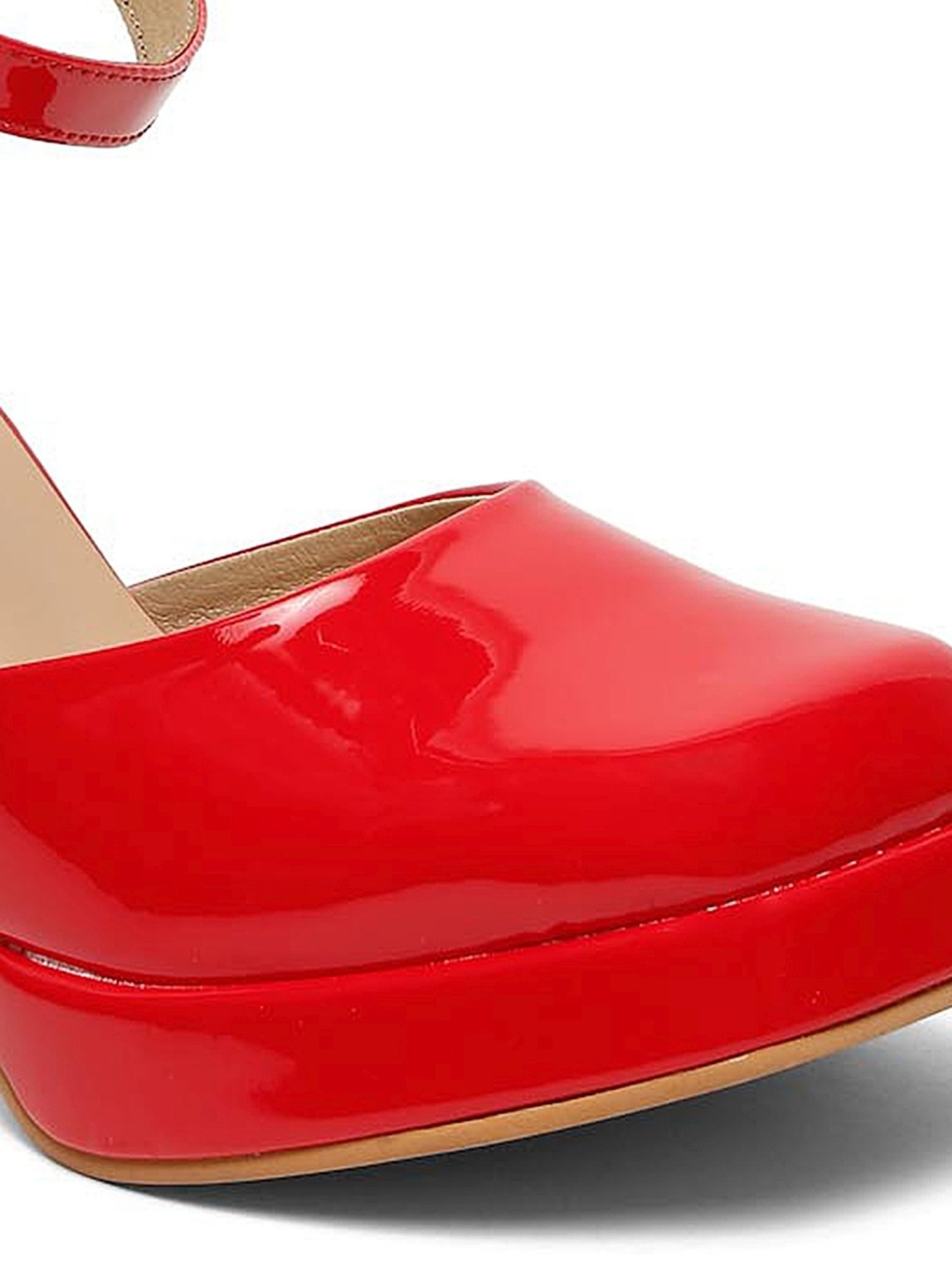 Flat N Heels Women's Red Ankle Strap Sandals