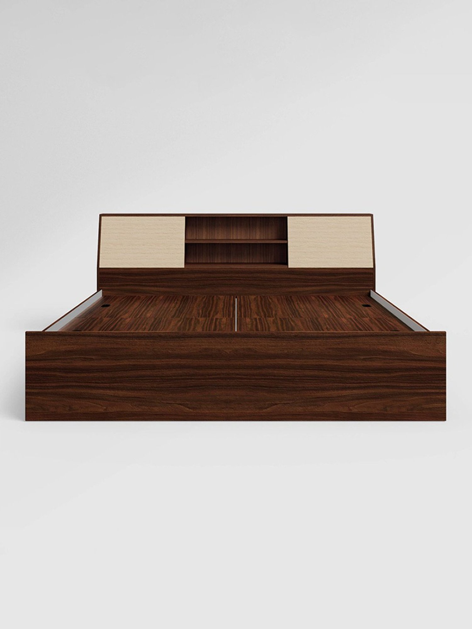 Godrej Interio Dawn Walnut Engineered Wood Queen Bed