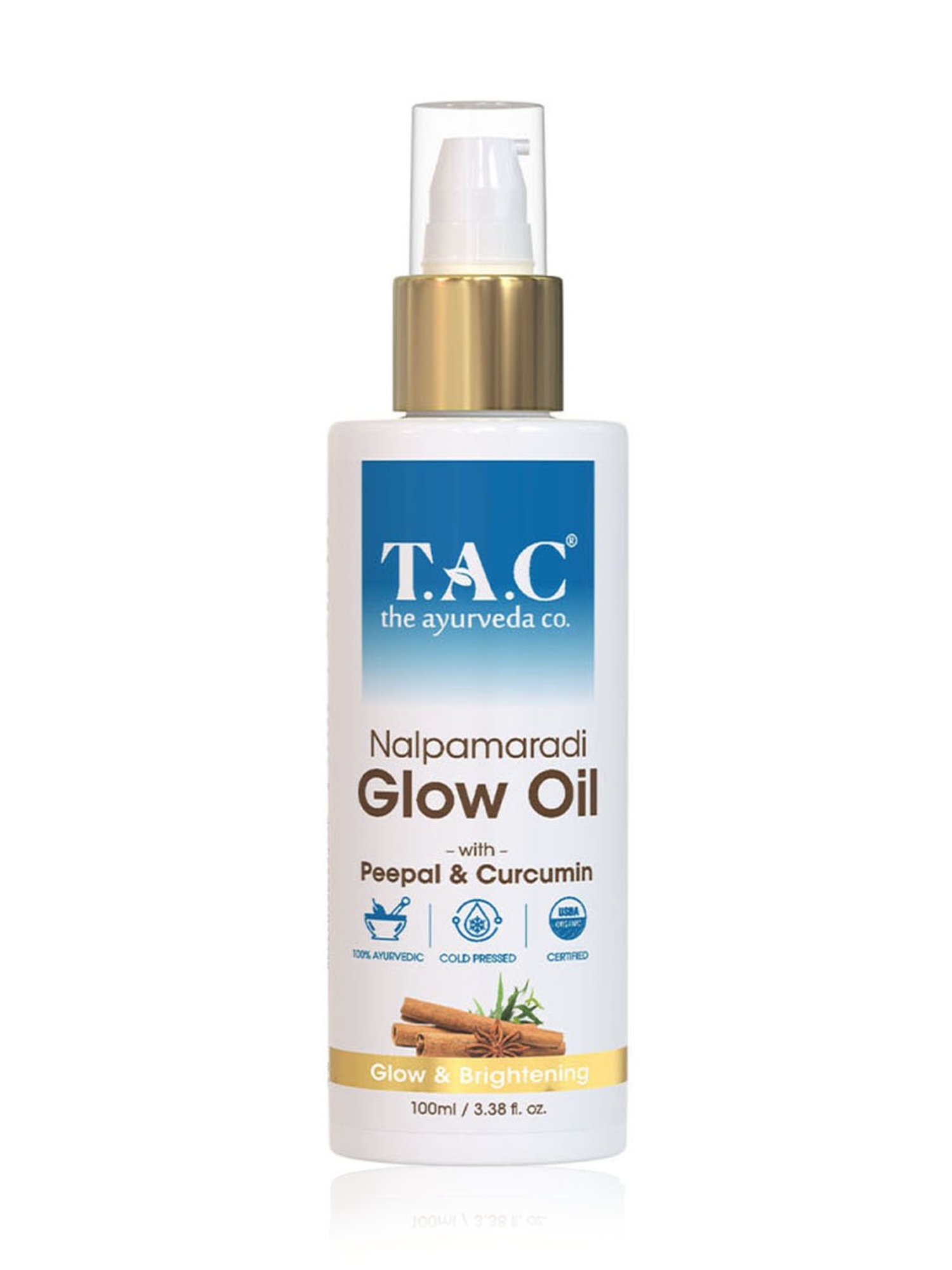 TAC - The Ayurveda Co. Nalpamaradi Glow Oil with Coconut and Sunflower Oil - 100 ml