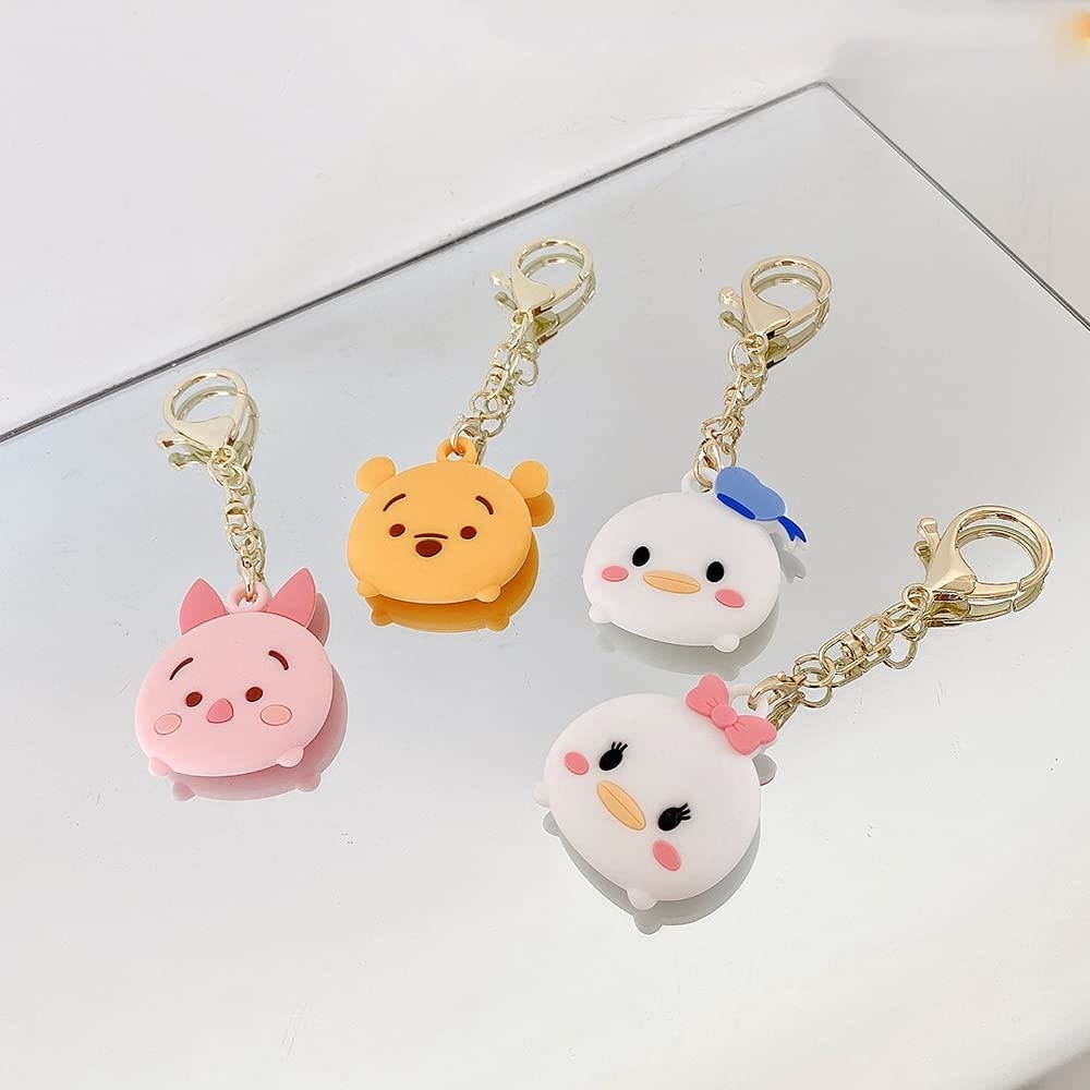 TXGOT Protective Case for AirTag Case (2021),3D Cute Fashion Cartoon Cover Designed Portable Tracker Holder Silicone Case with Anti-Lost Keychain Ring for Apple AirTag (Donald Duck)