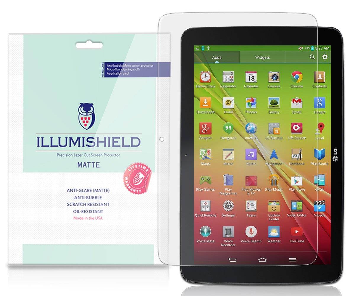 iLLumiShield Matte Screen Protector Compatible with LG G Pad 10.1 (2-Pack) Anti-Glare Shield Anti-Bubble and Anti-Fingerprint PET Film