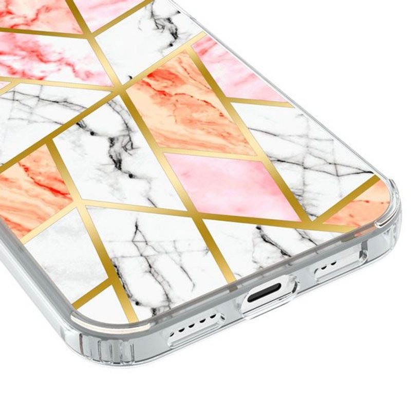 Fusion Protector Marbling Hard Hybrid Electroplated TPU Case For Apple iPhone 12 Mini (5.4") - Pink