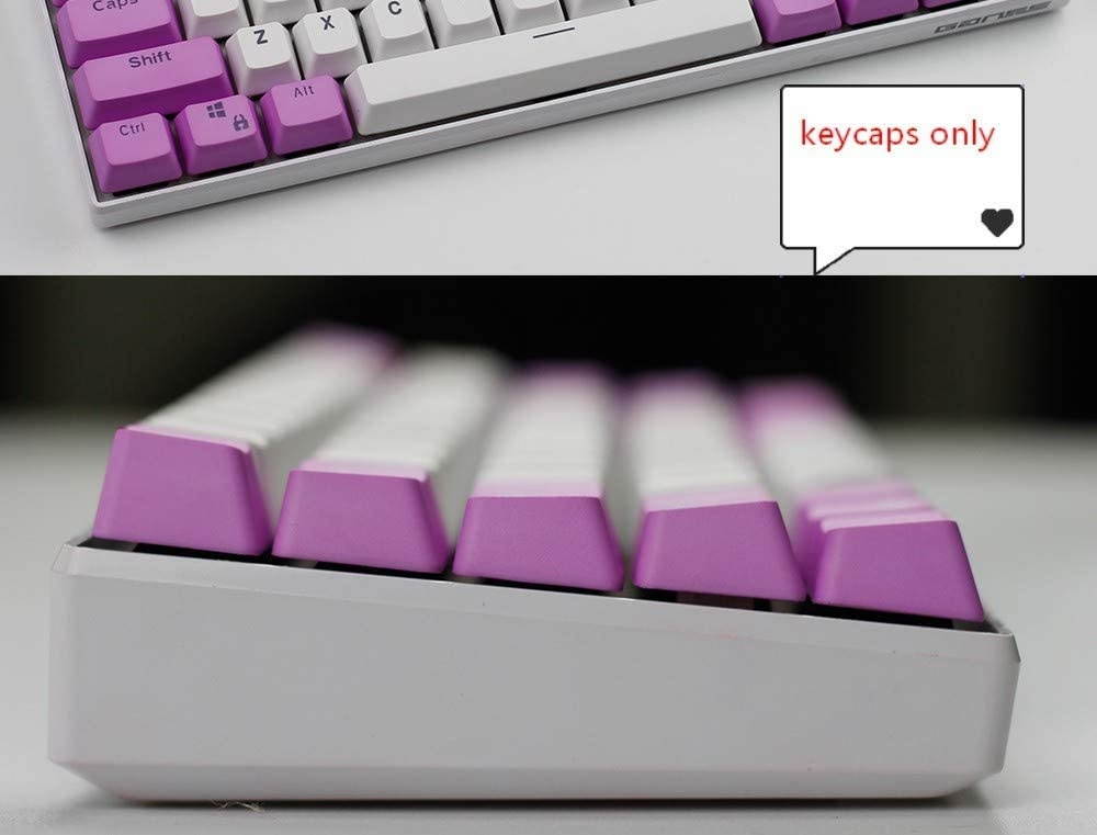 WMING Keycaps, 61 Keycaps Backlight Two-Color Mechanical Keypad PBT Keycap for GH60 / RK61 / ALT61 / Annie/Keyboard Poker Keys,27