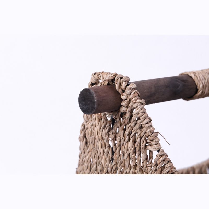 Vintiquewise Free Standing Magazine and Toilet Paper Holder Basket with Wooden Rod