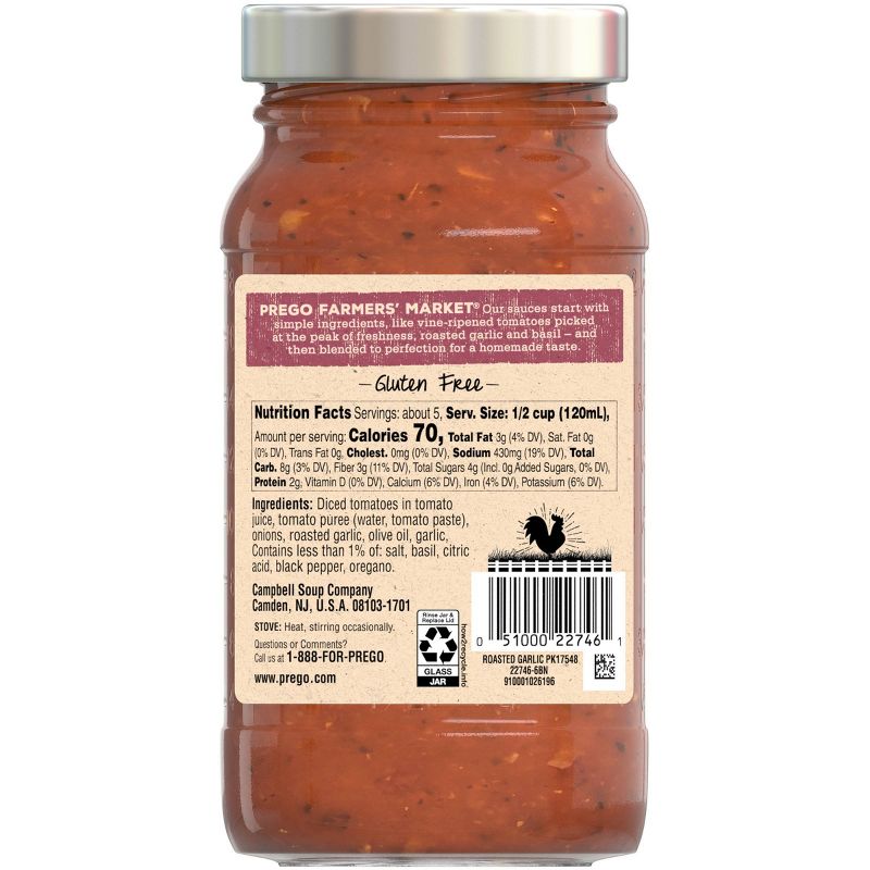Prego Farmers' Market Roasted Garlic Marinara Pasta Sauce - 23.5oz