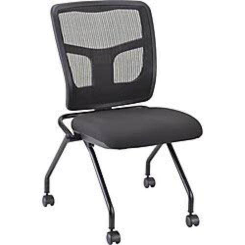 Lorell LLR84385 24.7 x 24 x 37 in. Armless Mesh Back Nesting Chairs, Black