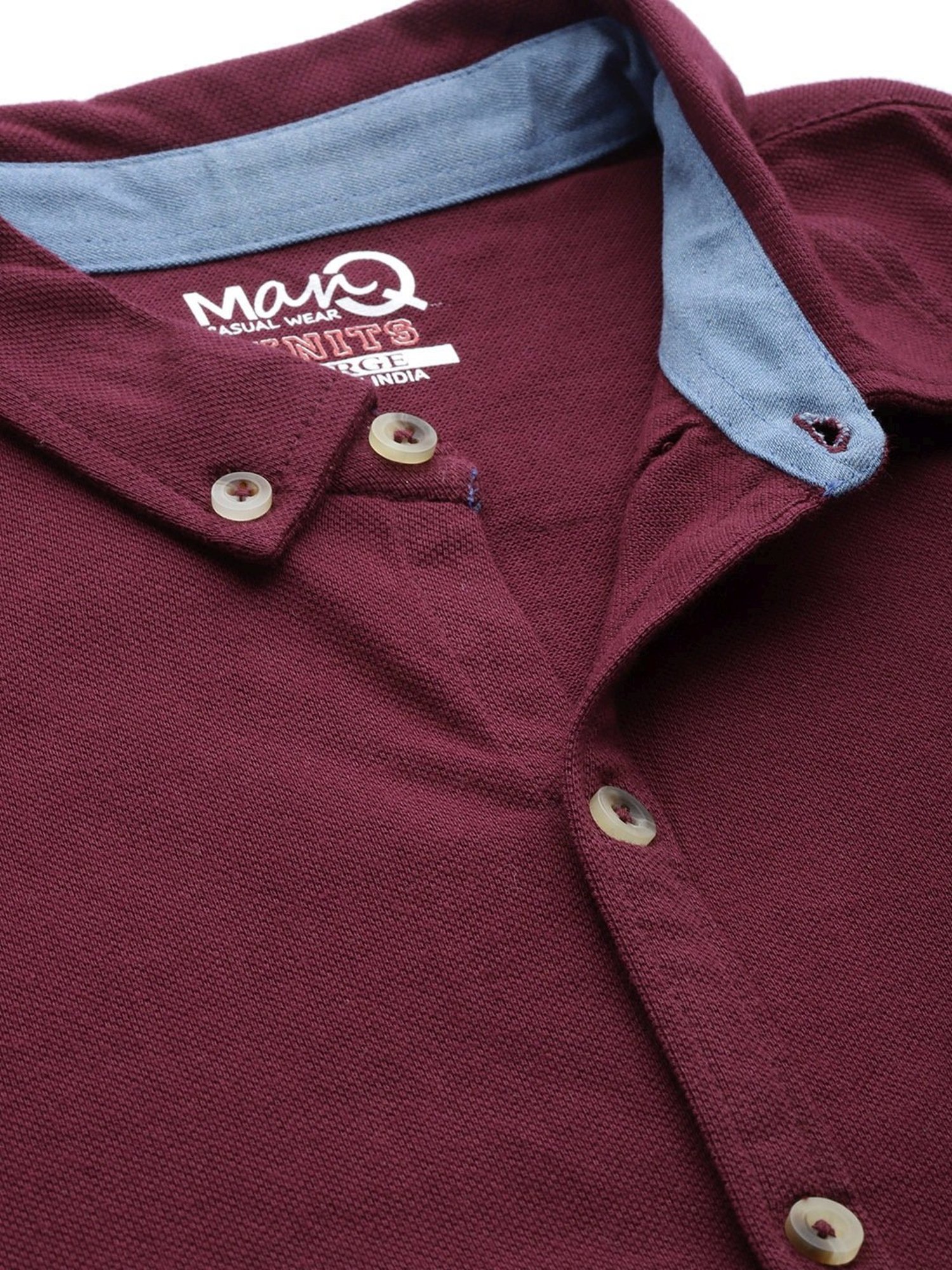 Manq Maroon Slim Fit Shirt