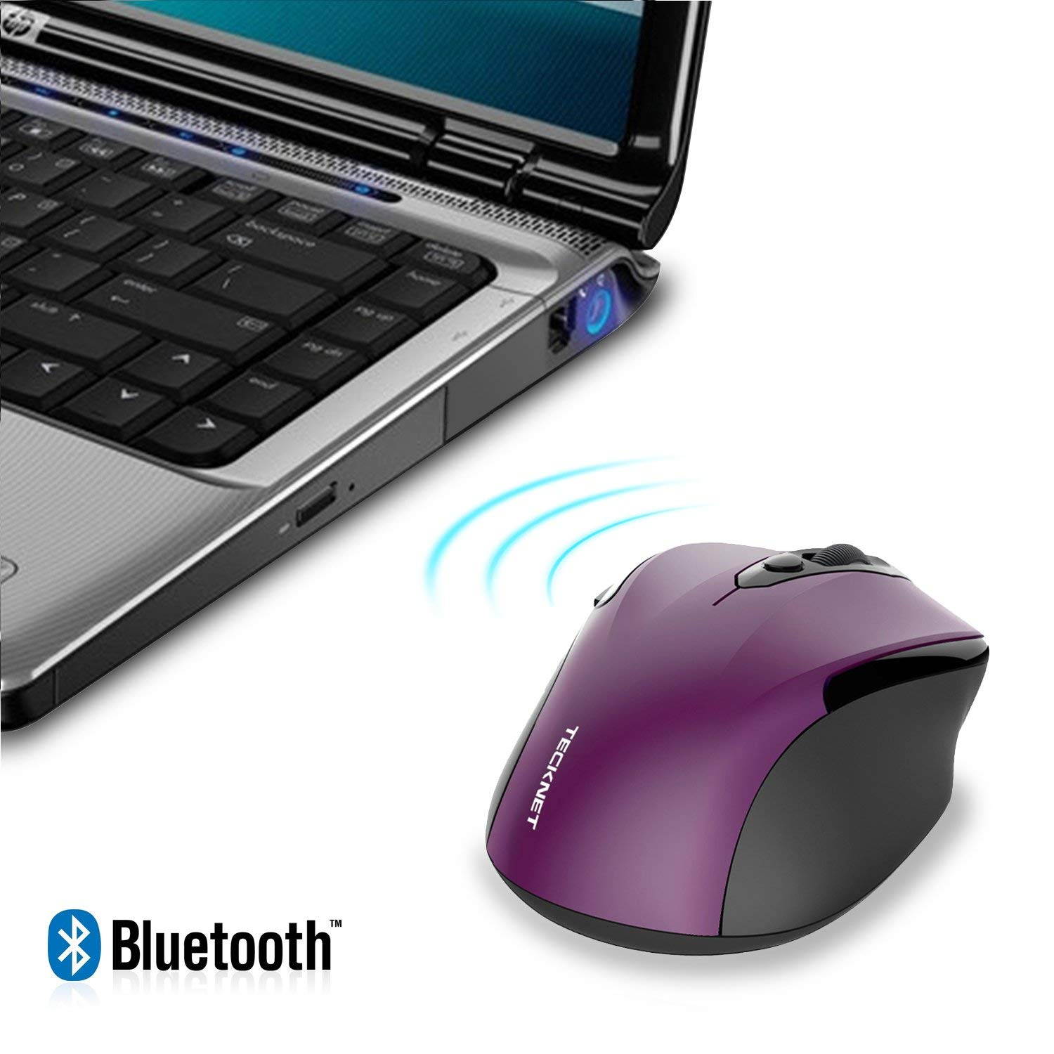 TeckNet 2600DPI Bluetooth Wireless Mouse, 24 Months Battery Life with Battery Indicator, 2600/2000/1600/1200/800DPI (Black)