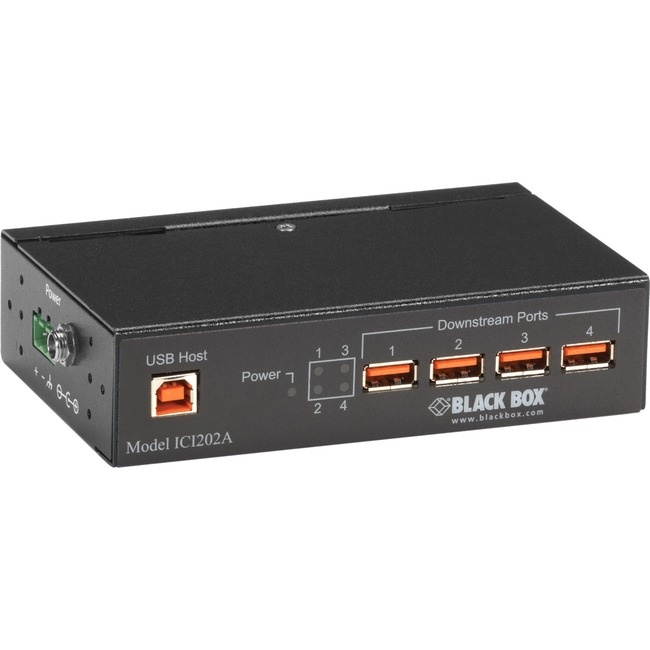 Black Box Industrial-Grade USB Hub, 4-Port with Isolation
