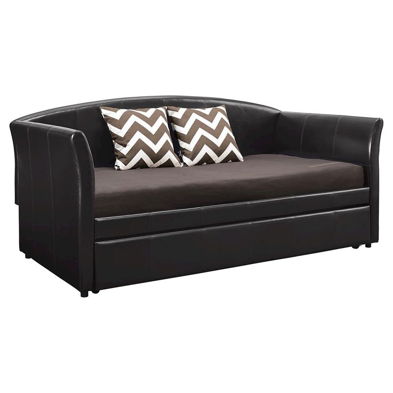 Halle Upholstered Daybed And Trundle Twin Brown/Black - Dorel Home Products