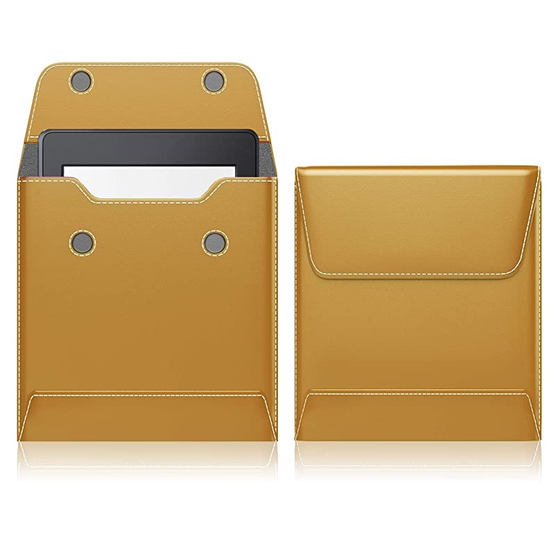 6 Inch Kindle Sleeve Case Fits All-New Kindle Paperwhite 2018/Kindle 10th Generation 2019, Protective PU Leather Cover Bag for Kindle Voyage/Kindle(8th Gen)/Kindle Oasis 6" E-Reader - Light Brown