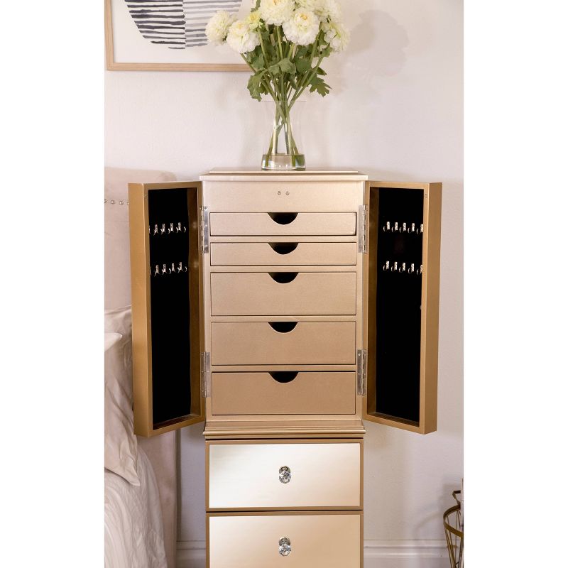 Millie Mirrored Jewelry Armoire Silver - Abbyson Living