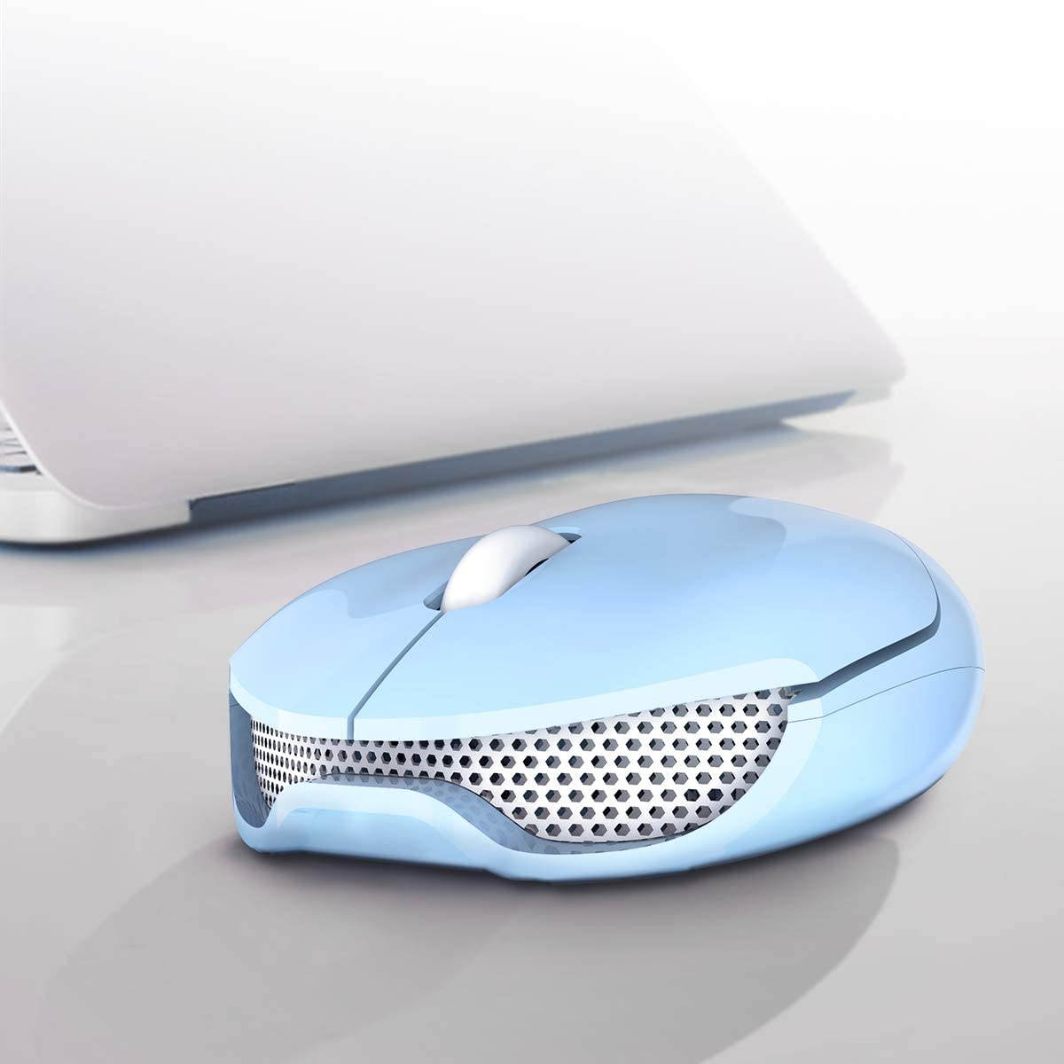 MOFII Bluetooth Mouse - Compact Wireless Mouse Bluetooth 5.1 Tech Compatible with Computer, PC, Notebook, MacBook, Laptop, Windows, iPad, Mac OS, Chrome or Android (Blue)