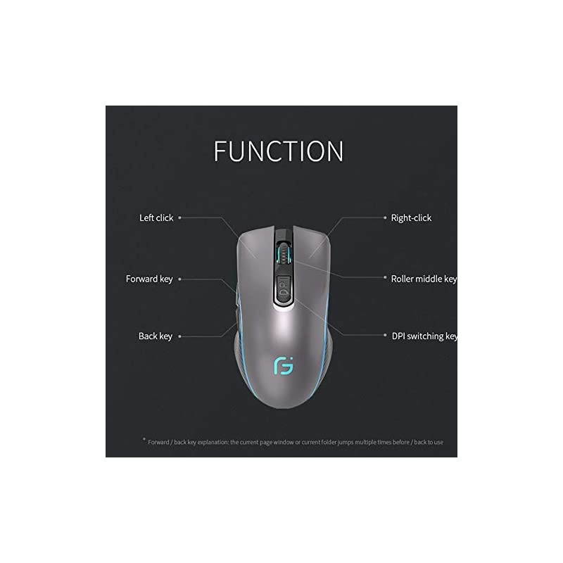 Gaming Mouse Bluetooth 24G Rechargeable Ergonomic Full Size Mice with Nano USB Receiver 7 Color Dazzle Light 3 Adjustable DPI Levels6 Buttons for NotebookPCLaptopMacBook