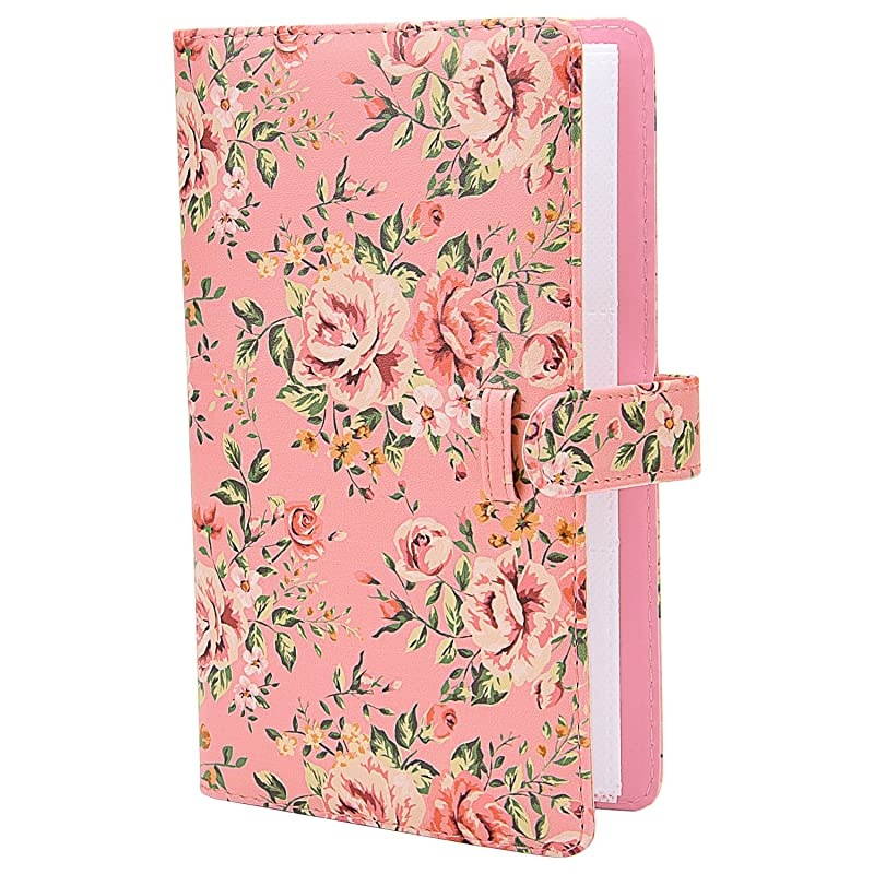 Wallet PU Leather Photo Album Compatible with Fujifilm Instax Mini 11 9 8 90 8+ 26 7s Instant Camera Film, Polaroid Snap Zip Z2300 PIC-300 Film (Pink Floral)