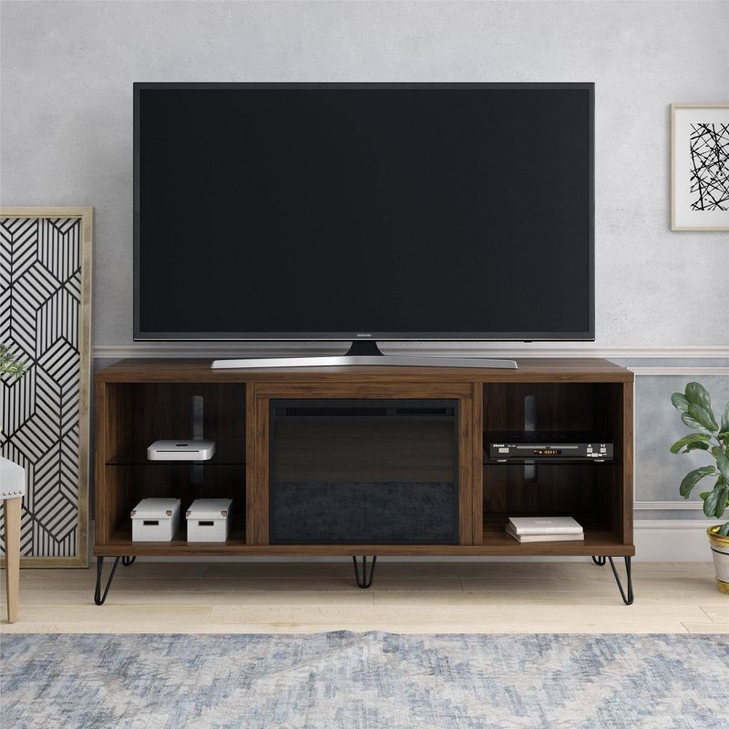 70" Concord Fireplace Tv Stand Walnut - Novogratz