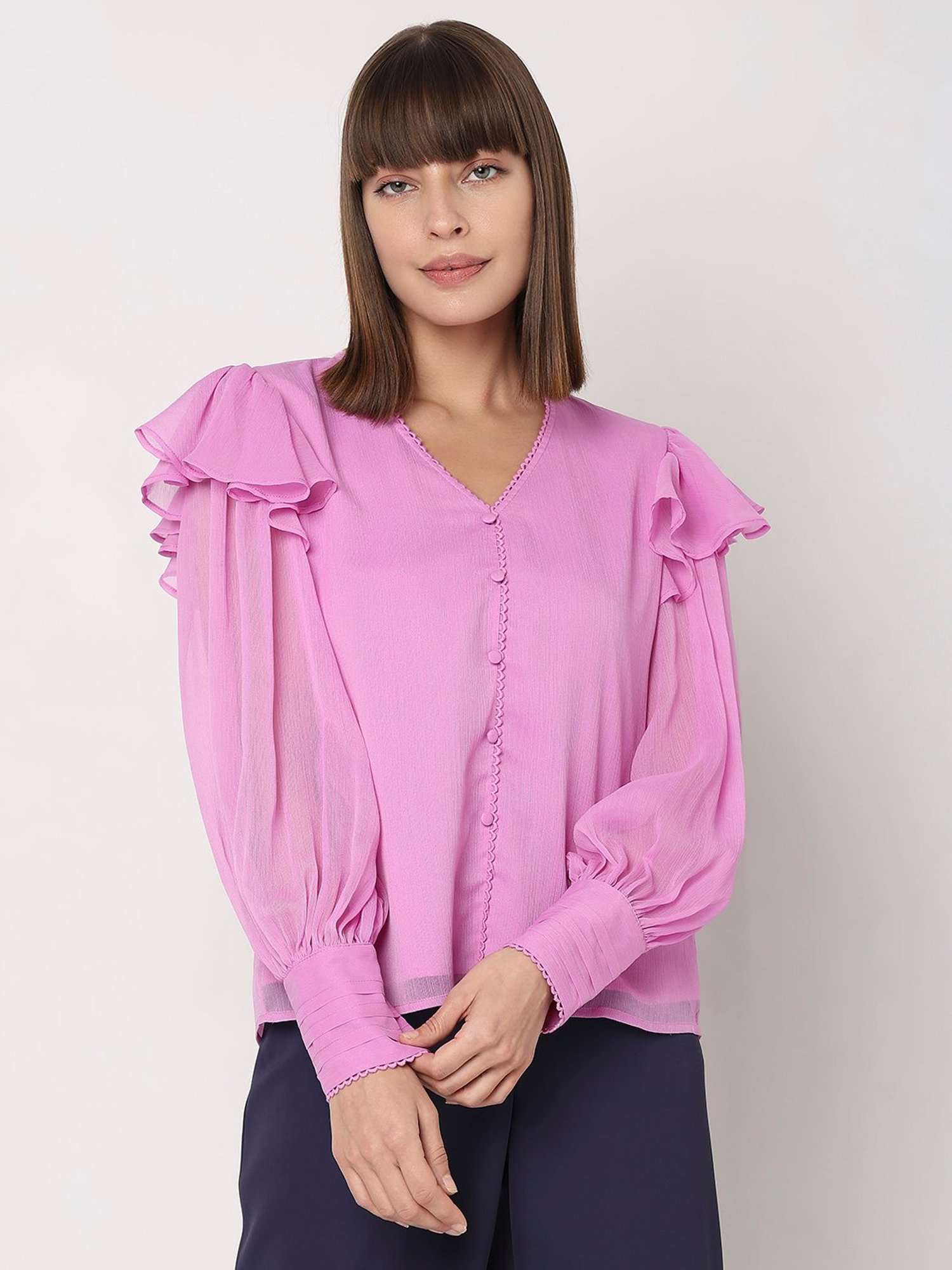 Vero Moda Pink Regular Fit Top