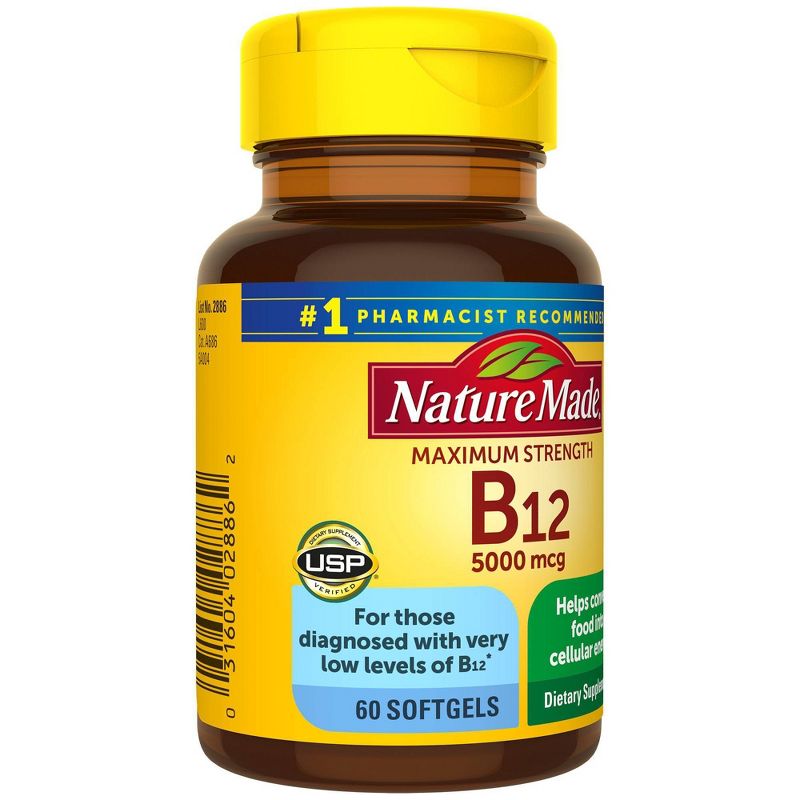 Nature Made Maximum Strength Vitamin B12 5000 mcg Softgels - 60ct