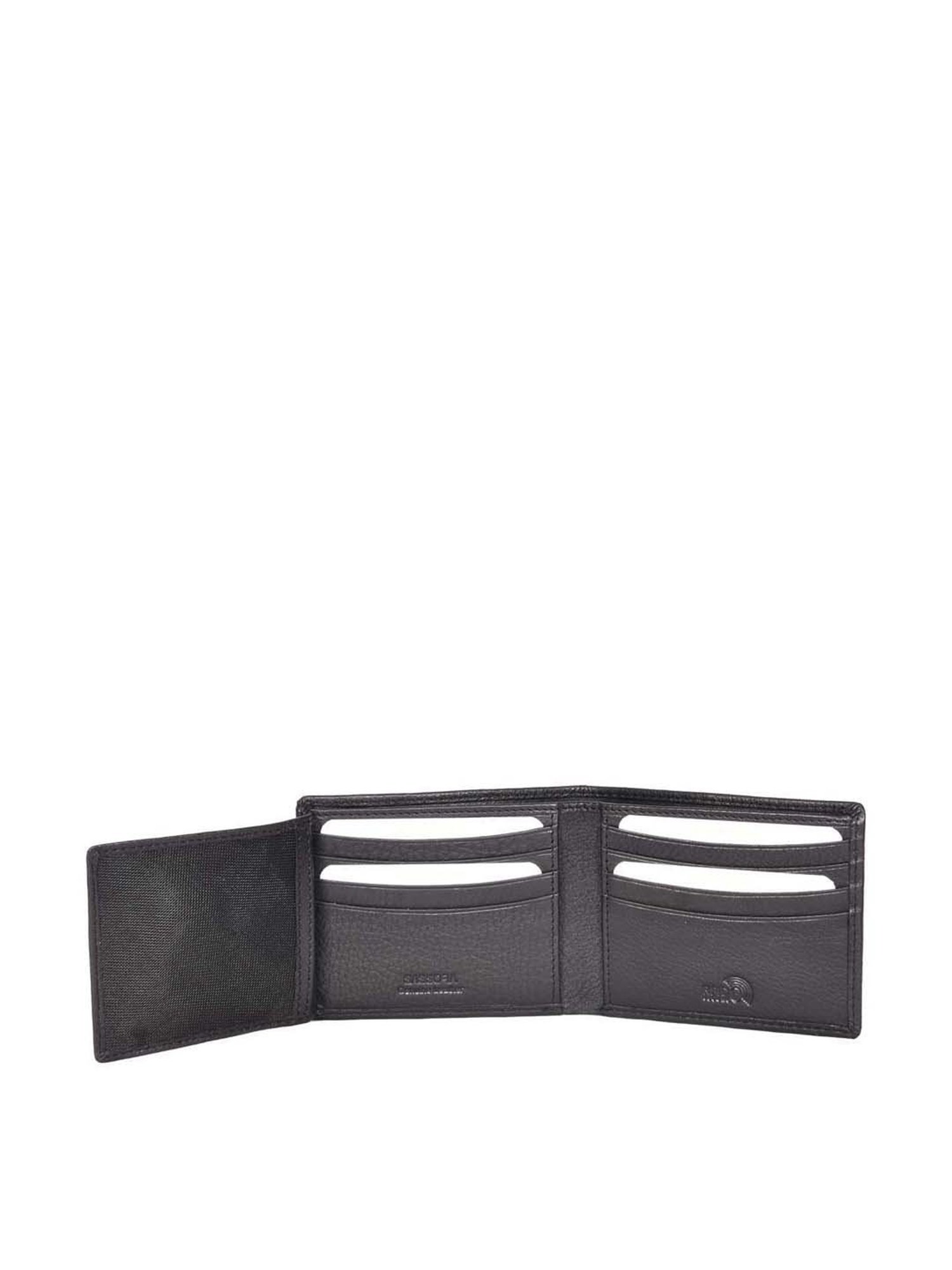 SASSORA Black Casual Leather Bi-Fold Wallet for Men