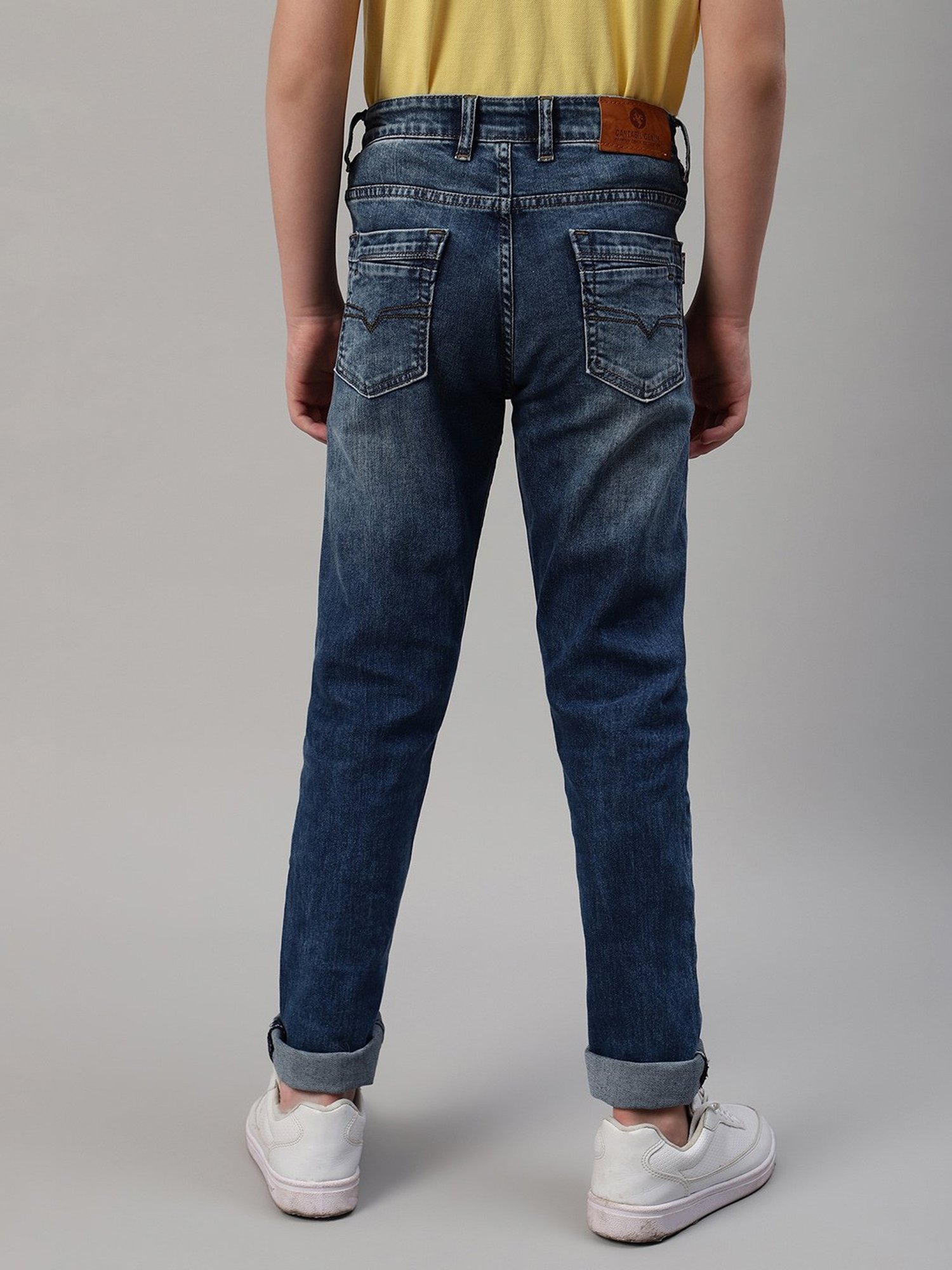 Cantabil Boys Blue Solid Jeans