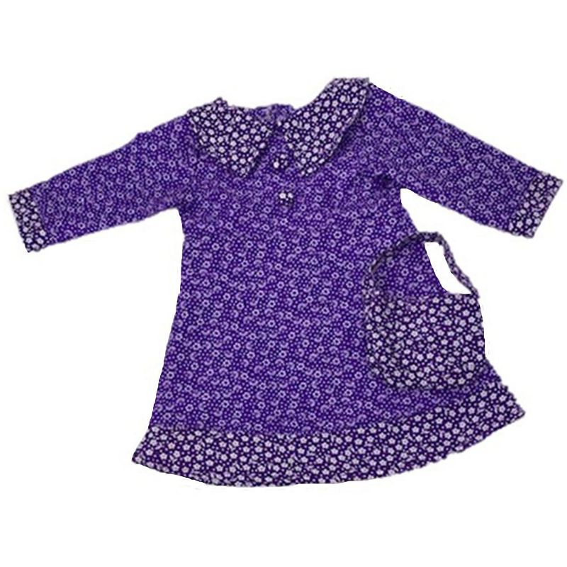 The Queen's Treasures Little House on the Prairie Green Calico Dress, Bonnet & Apron for 18" American Girl Dolls