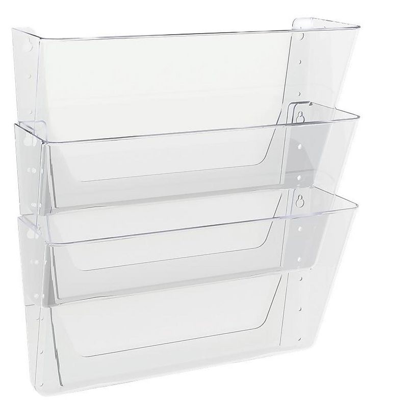 Deflecto Wall Pocket System Letter 13"x4"x19" 3/ST Clear 73601RT