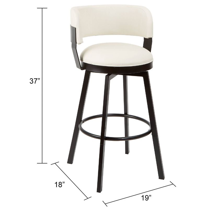 Everett Adjustable Mod Wrap Back Barstool White - Silverwood