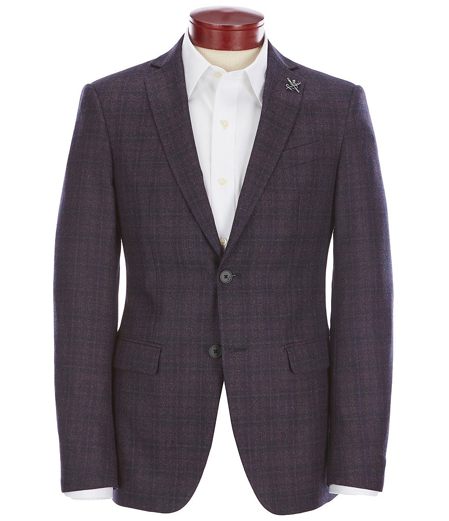John Varvatos Slim Fit Plaid Wool Sportcoat