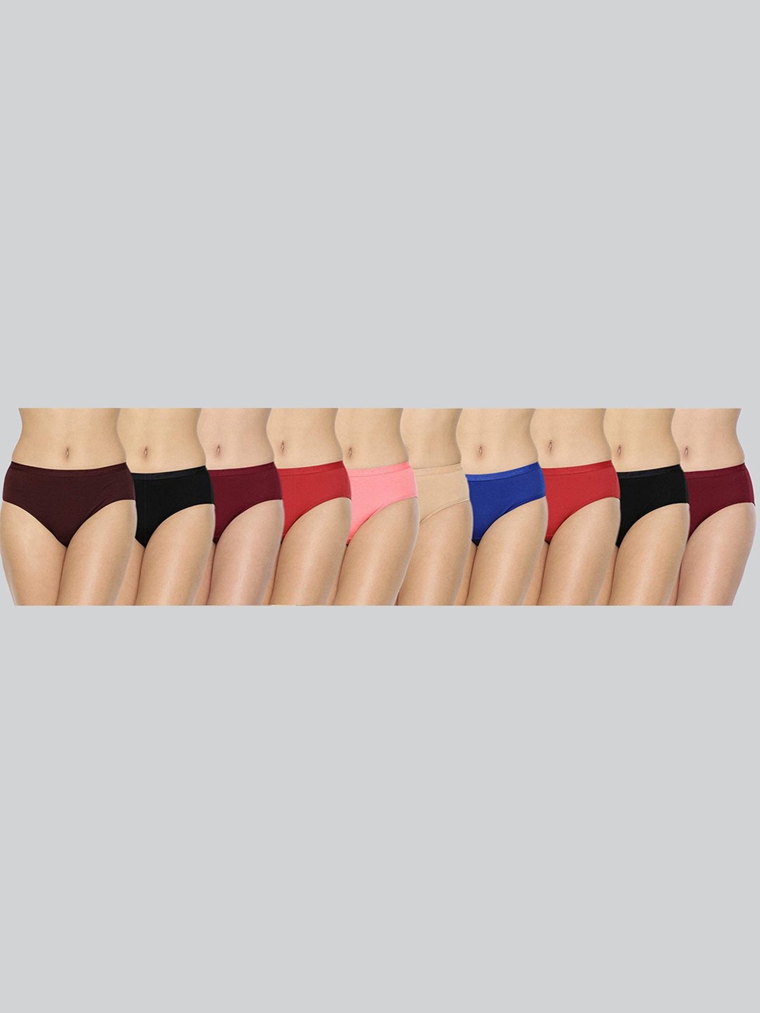 Lyra Assorted Color Cotton Hipster Panties - Pack Of 8