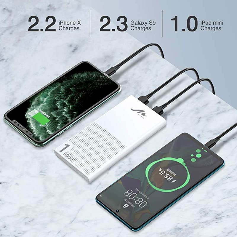 Portable Battery Charger for Cell Phone 10000mAh Power Bank 5V 21A Battery for Heated Vest Cell Phone Battery Pack Compatible with iPhone 66s78XXSXR iPad and Other Smart Devices