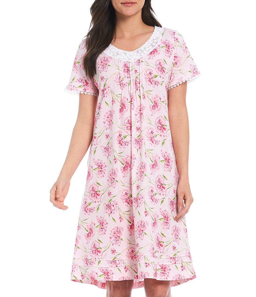 Carole Hochman Floral Printed Jersey Knit Short Nightgown
