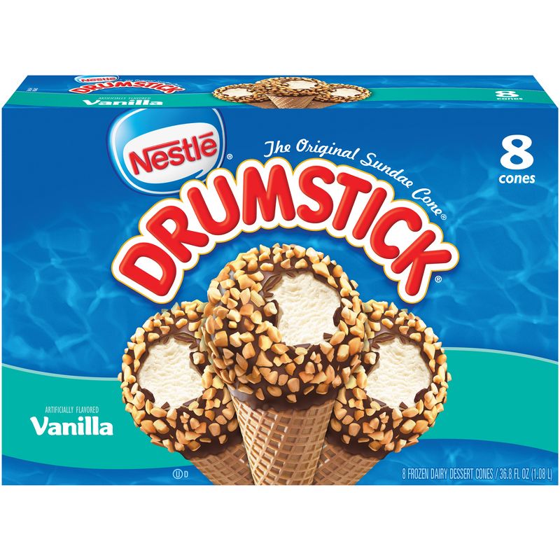 Nestle Drumstick Vanilla Ice Cream Cone - 8ct