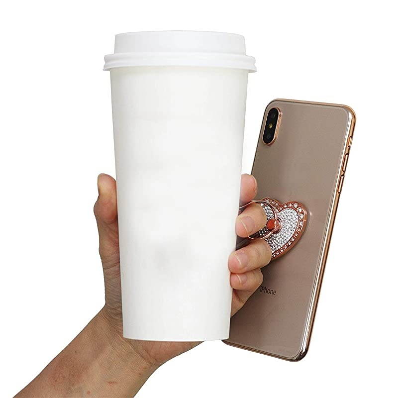 Phone Ring Holder,360&deg; Rotation Diamond Metal Finger Ring Grip for iPhone iPod iPad Samsung Galaxy and Other Smartphones (Rosegold)