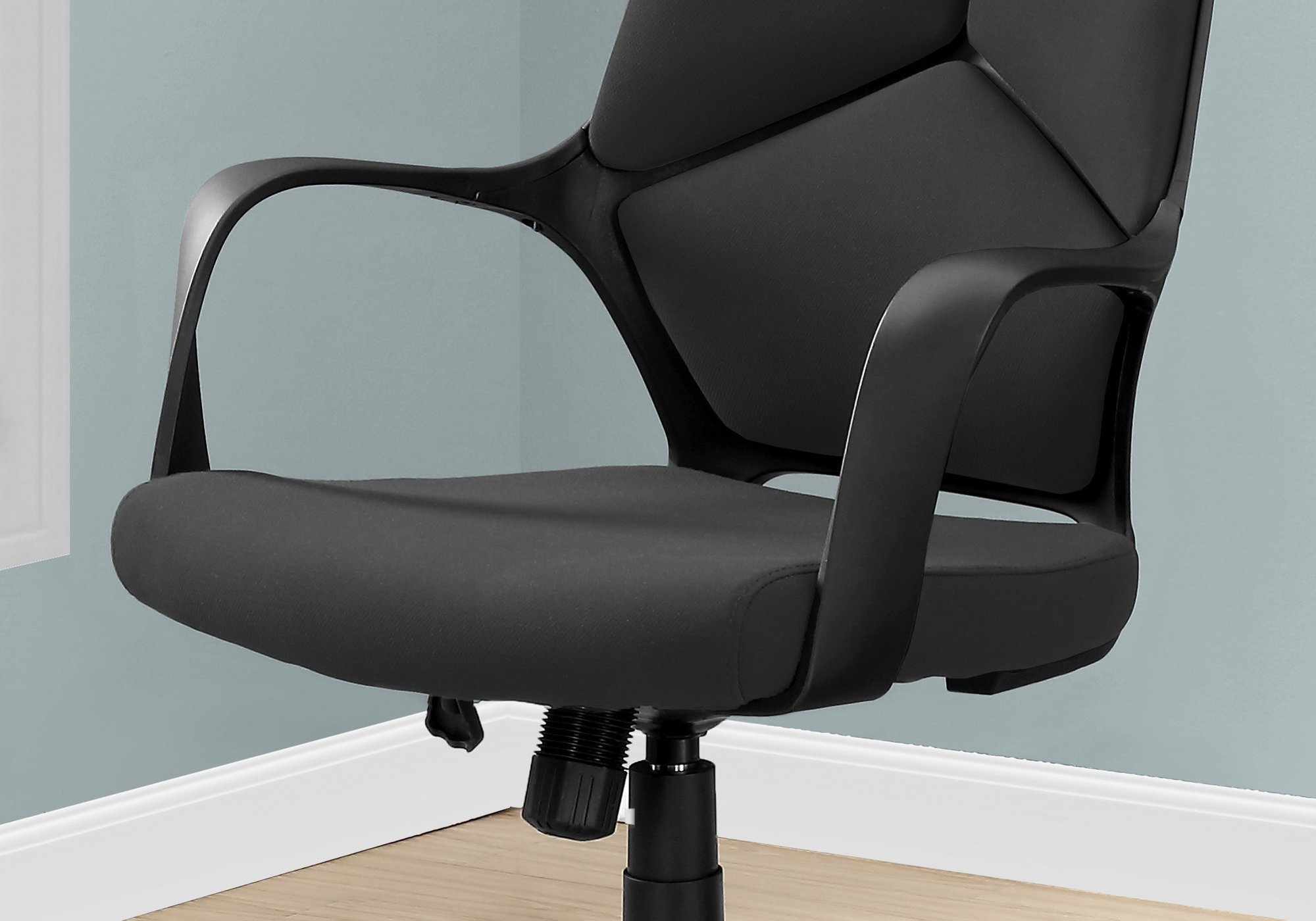 Monarch Specialties Contemporary Black Polyester Fabric High Back Executive Office Chair