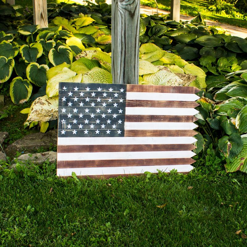 36" Wood Indoor/Outdoor Flag Wall Art Decor - Backyard Expressions