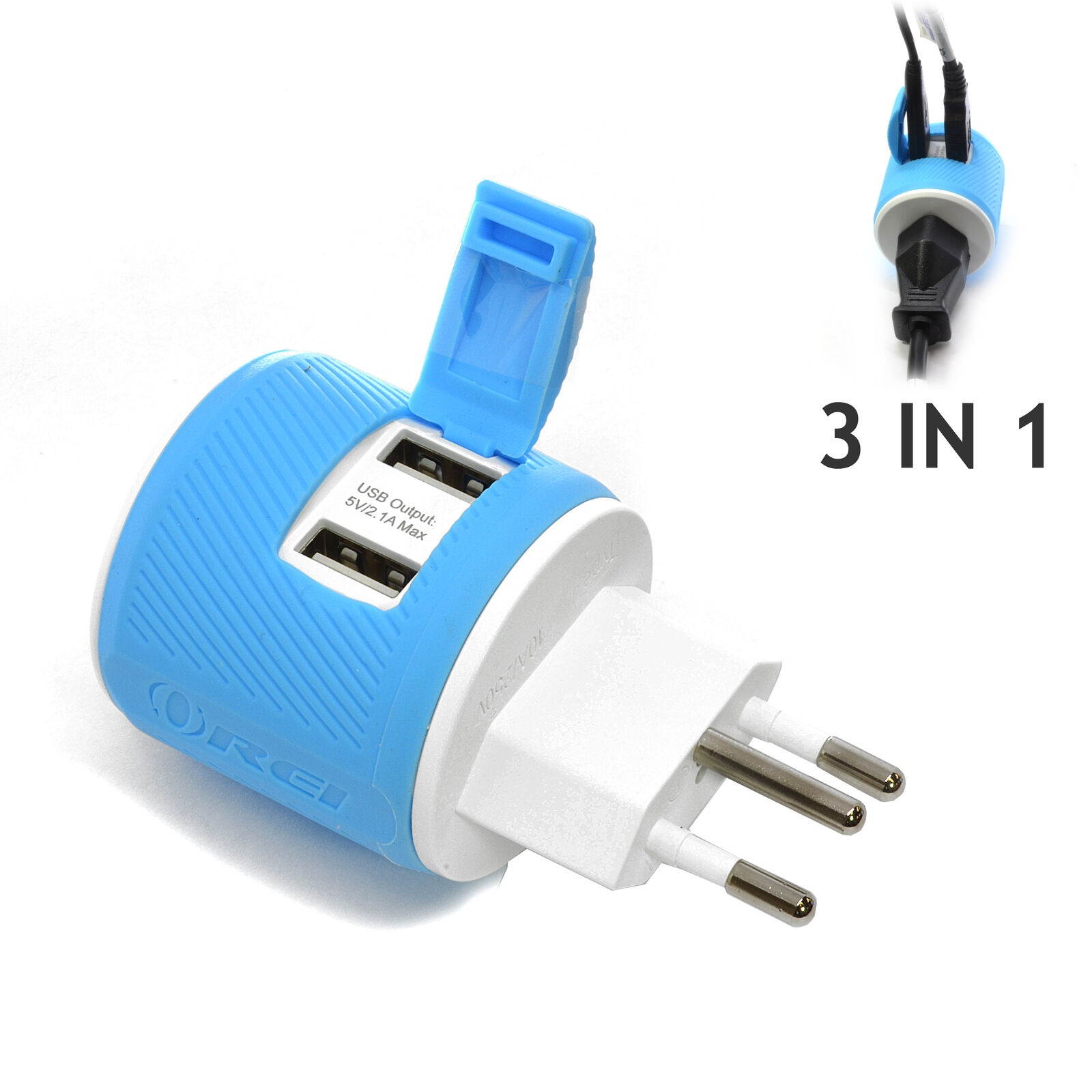 Switzerland Travel Plug Adapter by Orei with Dual USB - USA Input + Surge Protection - Type J (U2U-11A), Will Work with Cell Phones, Camera, Laptop, Tablets, iPad, iPhone and More