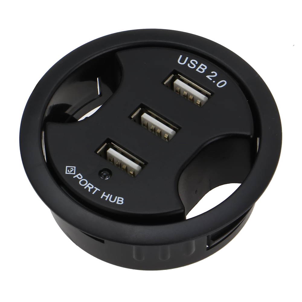 SEDNA - USB 2.0 3 Port - 2.5" Grommet Hole - 2.5" In Desk Hub