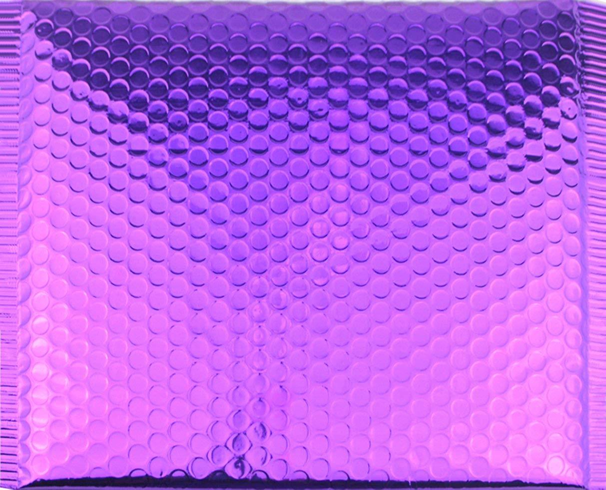 HOSL 20 Pack Metallic Padded Bubble Mailers 10.75"(W) x 9"(L) (Inner) Purple