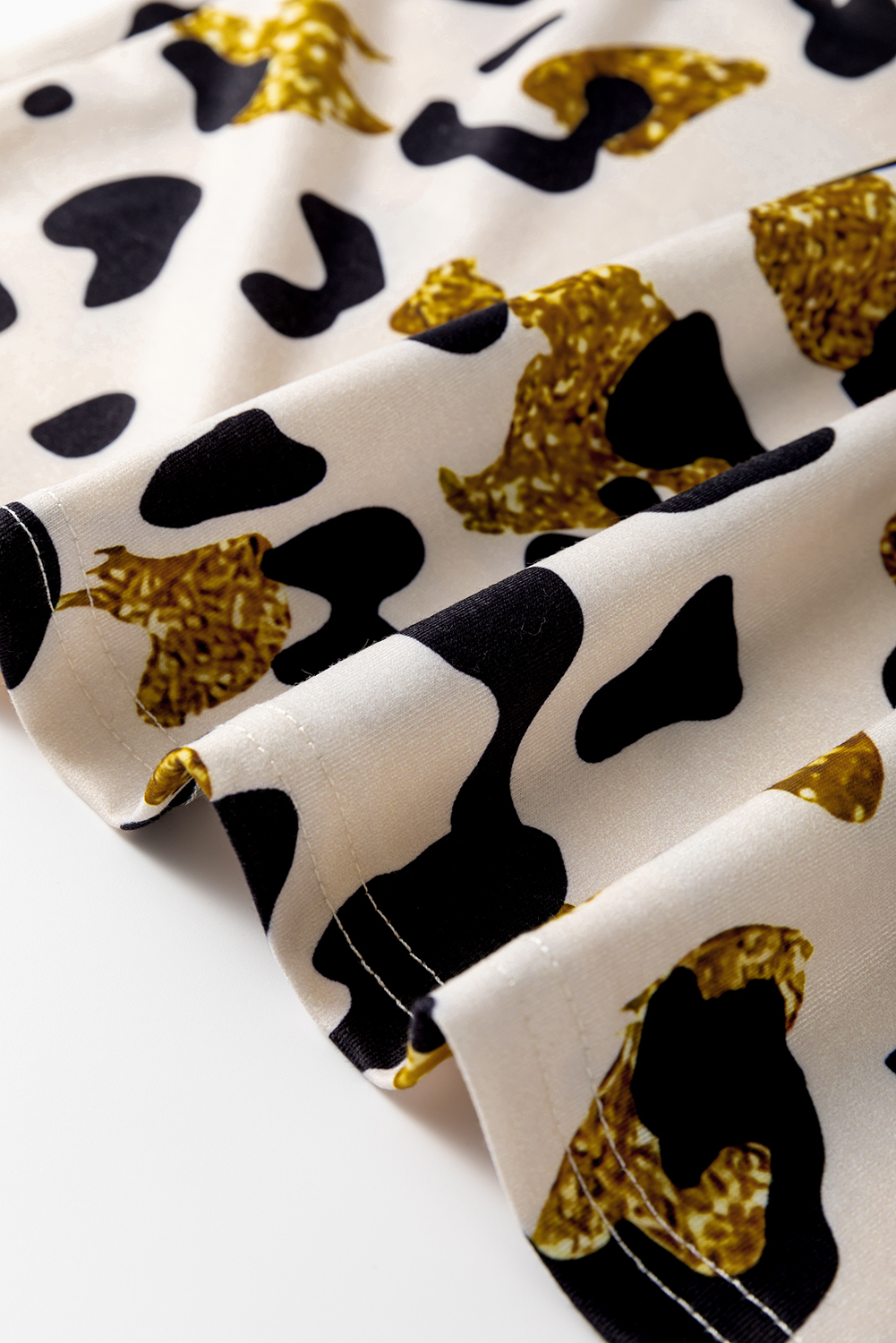 Red Cheetah Print Casual Short Sleeve Crew Neck T Shirt