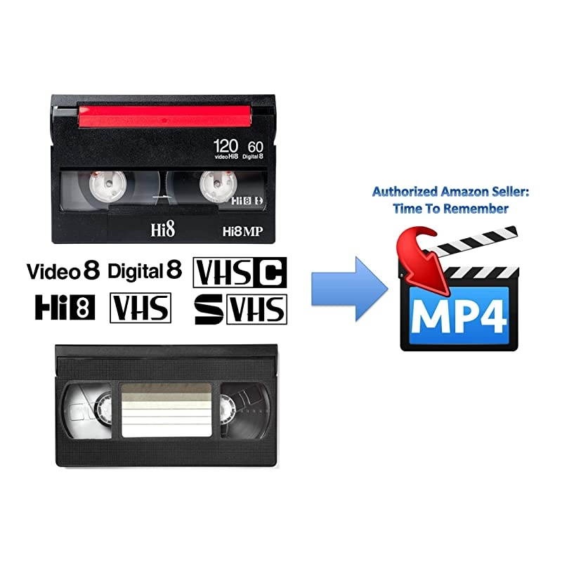 Tape Transfer Service (VHS, Hi8, 8, 8mm, VHS-C, MiniDV) to Digital MP4