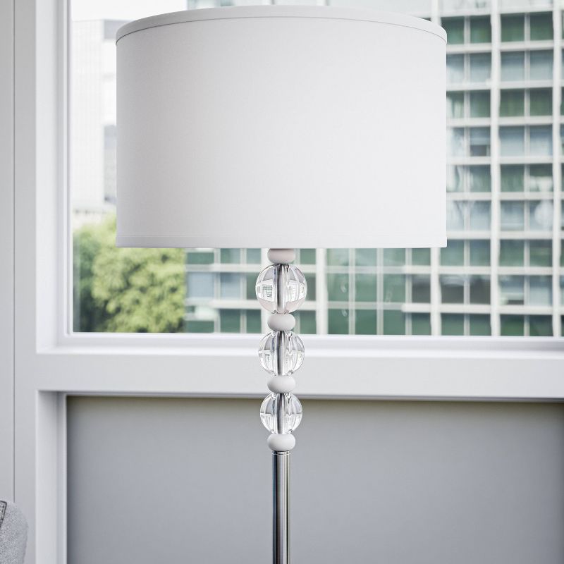 3-way Luella Floor Lamp Brushed Steel/White/Acrylic - Kenroy Home