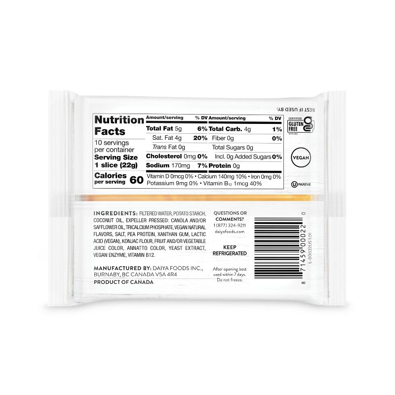 Daiya Dairy-Free Cheddar Cheese Style Slices - 7.8oz