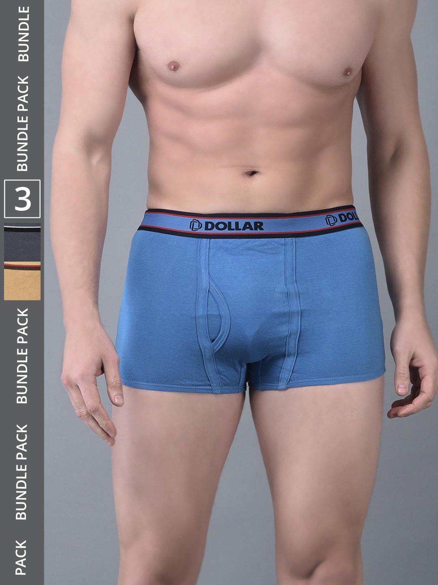 Dollar Bigboss Assorted Cotton Regular Fit Trunks - Pack Of 3