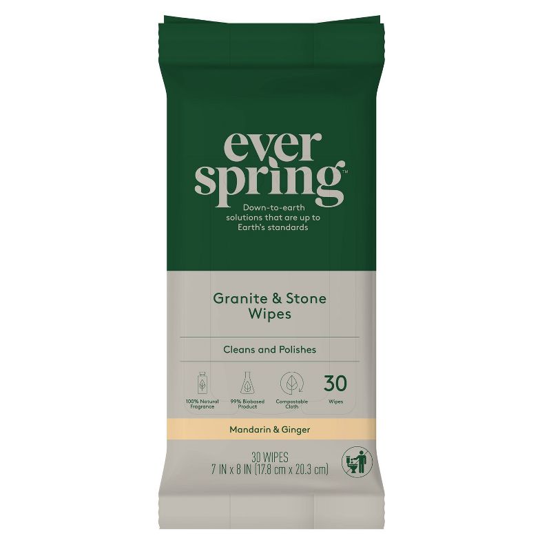 Granite & Stone Wipes Mandarin & Ginger - 30ct - Everspring™