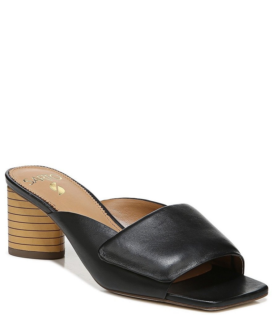 Sarto by Franco Sarto Violet Leather Square Toe Mules