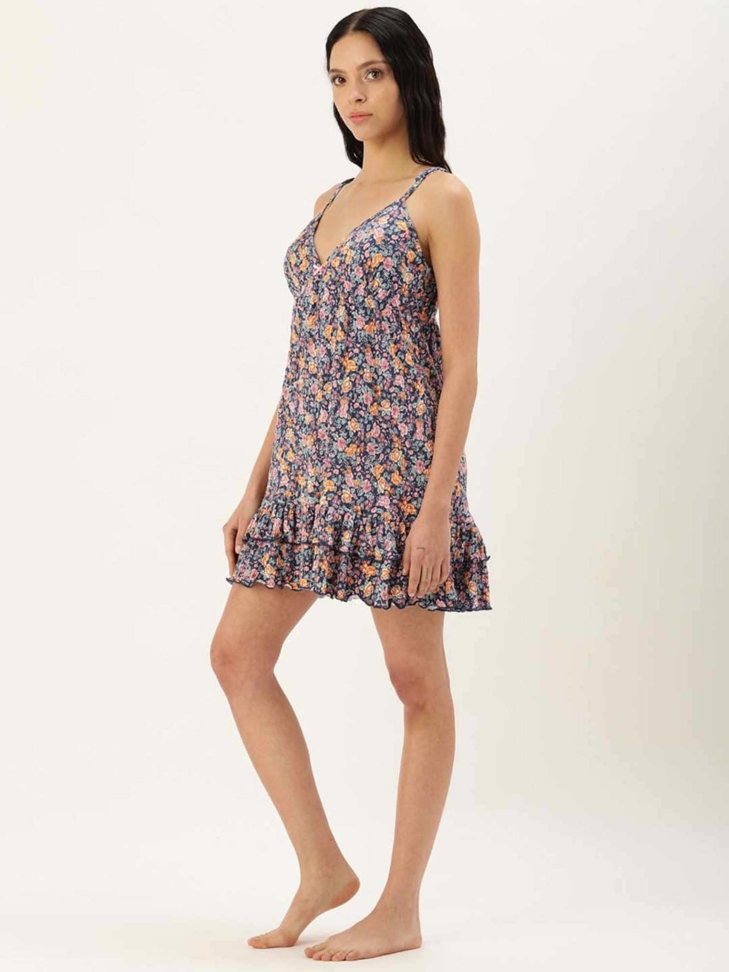 Clt.s Blue Floral Print Night Dress