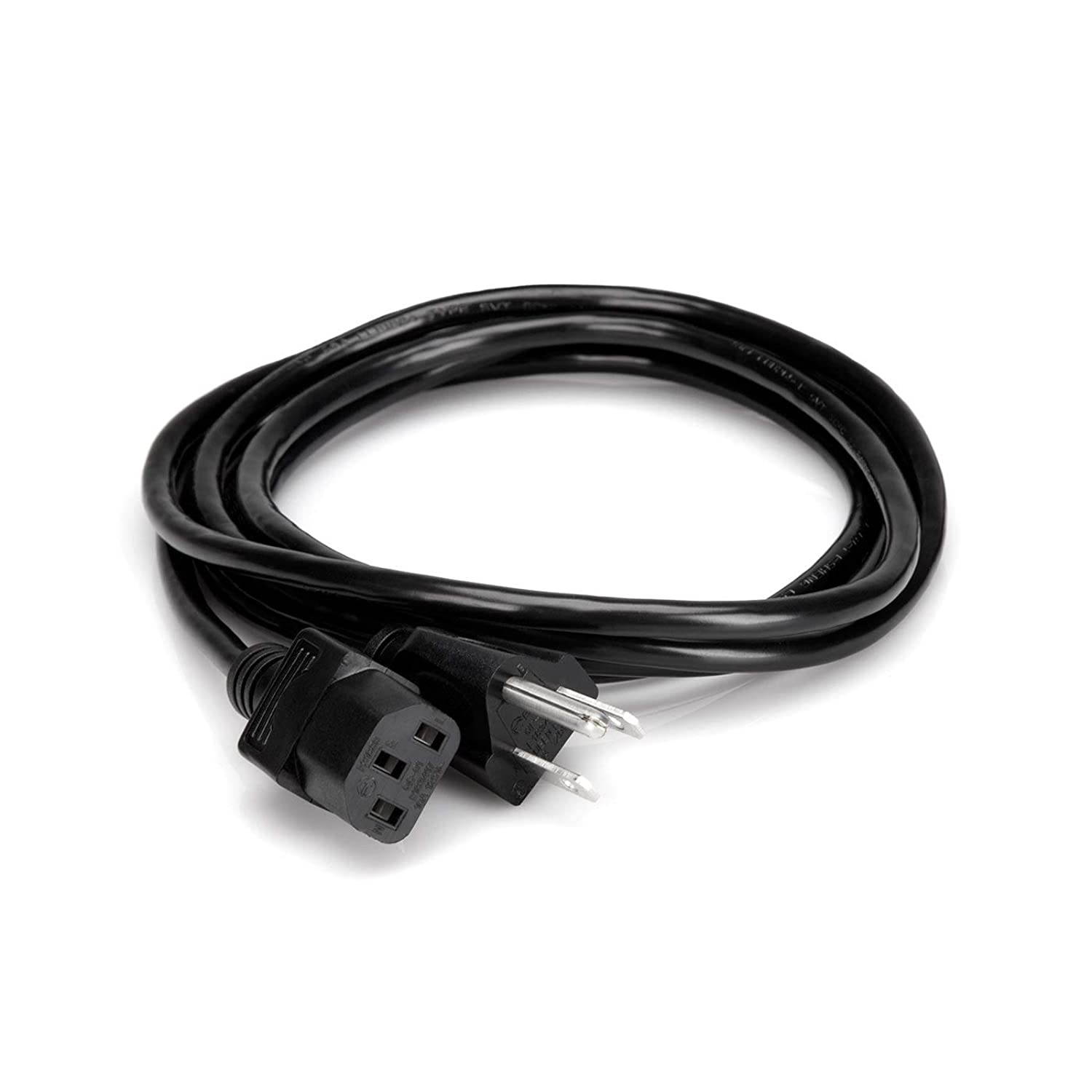 Hosa PWC-141 Power Cord, IEC C13 to NEMA 5-15P, 1 ft