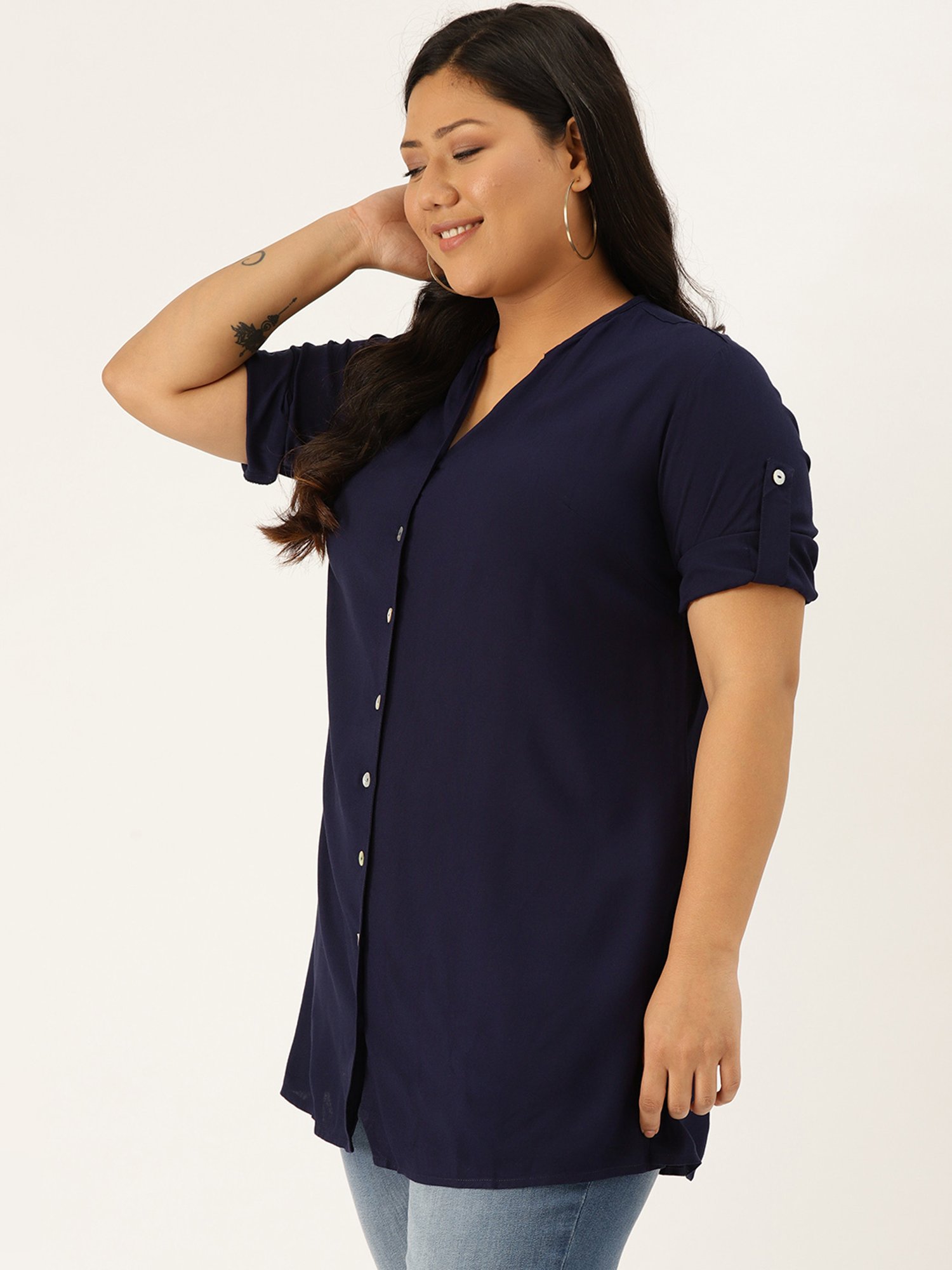 theRebelinme Navy Regular Fit Shirt