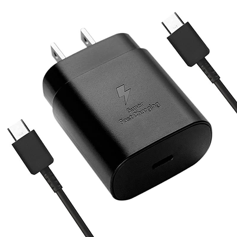 C Super Fast Charging PD 25W Wall Charger for Samsung Galaxy Z Fold 2 Note 20 Ultra Note10 10+ S20 Ultra S20 Plus S20 5G S10 LiteNote 10 LiteiPad Pro 5 Feet Type C to Type C Cable