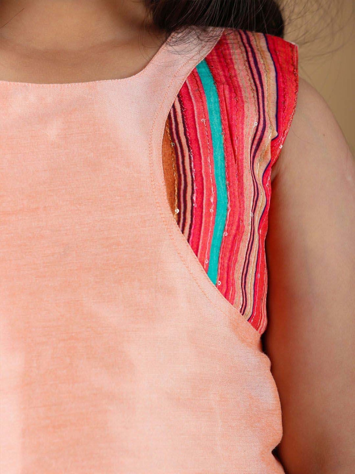 VASTRAMAY Girls Pink Printed Lehenga Cholis